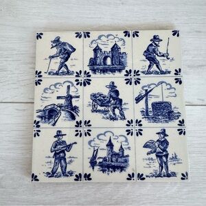 Delft Blauw Blue & White Hand Painted Tiles featuring iconic Delft scenes